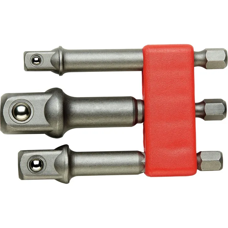 fortis Bit-Set 3-teilig, Verbindungsteil 1/4"-1/2" mit Antriebs- und Abtriebsgrößen