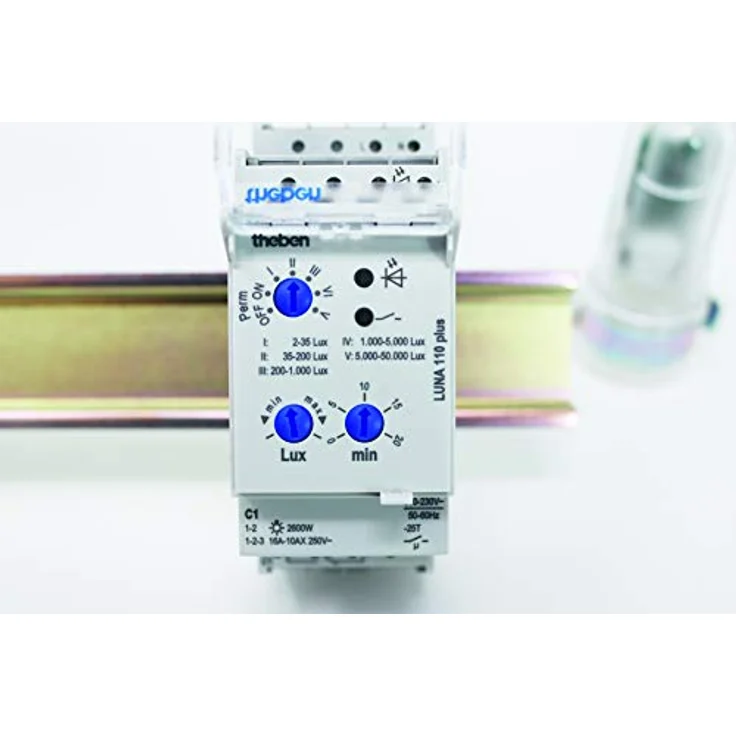 Theben LUNA 110 plus AL, Analog-Dämmerungsschalter mit externem Lichtsensor und einstellbarer Ein- und Ausschaltverzögerung, 600 Watt max. – Bild 3