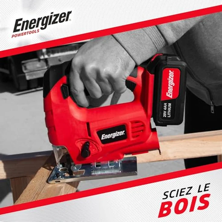 Energizer Scie Sauteuse Sans Fil 20V, 230 CPM, für Holz (80mm) und Metall (6mm), werkzeugloser Klingenwechsel, integrierter Staubsammler, Zubehör inklusive, Batterie nicht enthalten – Bild 2