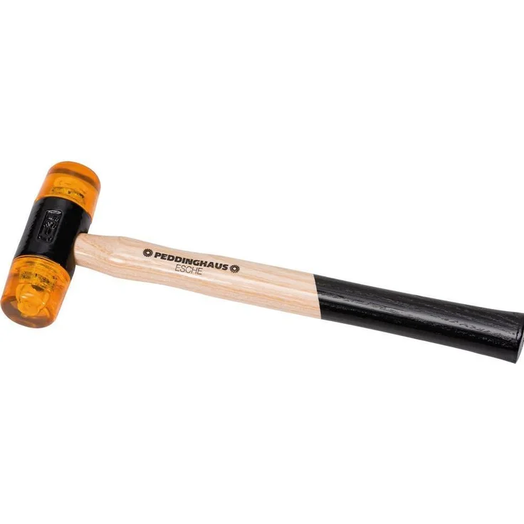 Peddinghaus Plastikhammer (880 g) aus schlagfestem Cellulose-Acetat mit Gussstahlmittelstück und Eschstiel, transparent-gelb