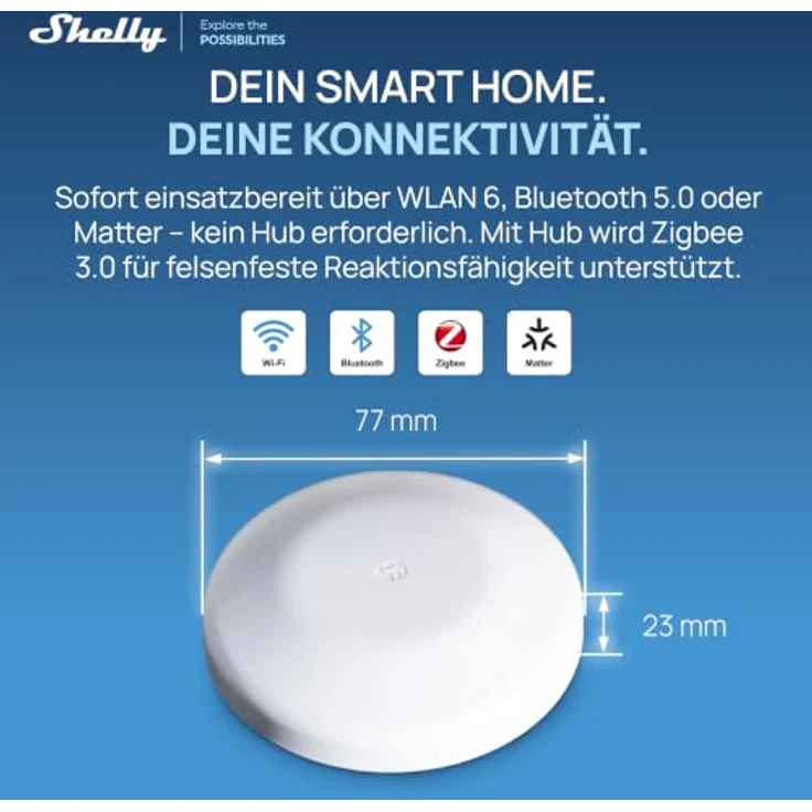 Shelly Flood S Gen4, Smarter WLAN Wassermelder mit Matter, Zigbee, IP67, Edelstahl-Sensorpads, 2 Jahre Batterielaufzeit, Hochwasser- und Regen-Erkennung, kein Hub – Bild 3