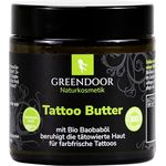GREENDOOR Tattoo Butter 120ml, vegane Tattoo-Pflege ohne Parfum, dermatologisch getestet, optimale Farbfrische für tätowierte Haut