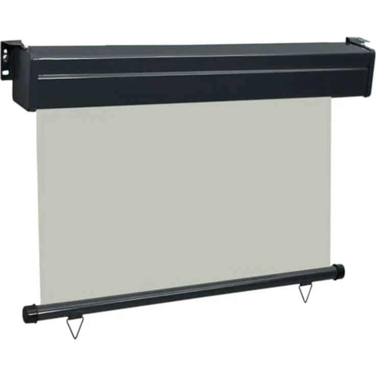 vidaXL Balkon-Seitenmarkise 85x250 cm Grau, Sichtschutz-Höhe 70 cm, UV-beständig – Bild 4