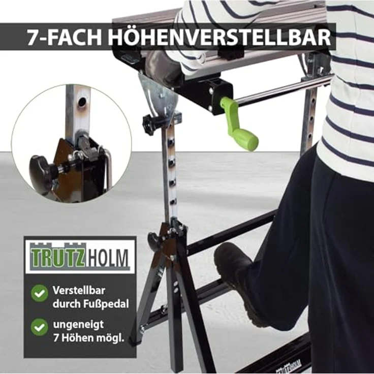 Profi Werkbank Premium klappbar höhenverstellbar Metall Werktisch Alu Spanntisch – Bild 5