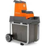 Husqvarna GS 340iS Akku-Häcksler mit Rückwärtsfunktion, automatischer Geschwindigkeitsanpassung, integriertem Stauraum und Sackhalter, kompaktes Klappdesign