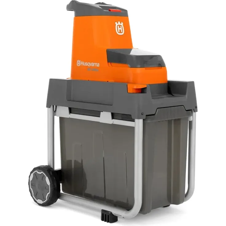 Husqvarna GS 340iS Akku-Häcksler mit Rückwärtsfunktion, automatischer Geschwindigkeitsanpassung, integriertem Stauraum und Sackhalter, kompaktes Klappdesign