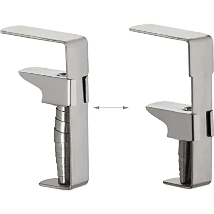 Relaxdays - 12er Set Tischklammern, verstellbare Edelstahl Tischdeckenklammern für Tischstärken bis 4,2 cm, silber – Bild 6