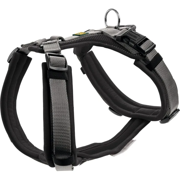Hunter Tierbedarf Hunde-Geschirr Maldon Up schwarz/grau, weich gepolstert, reflektierend, verstellbar