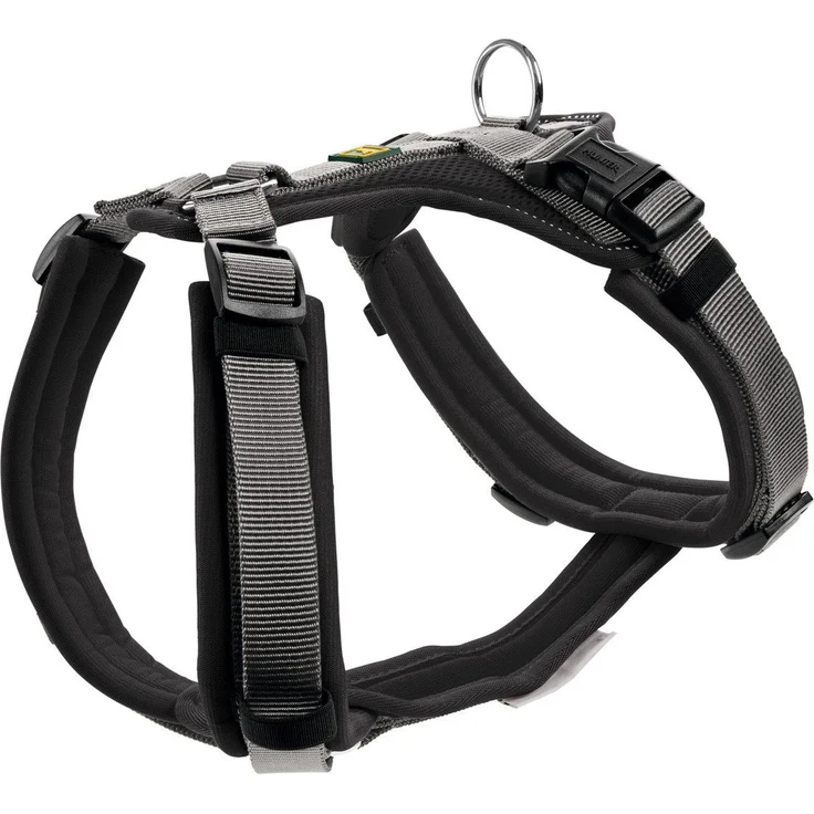 Hunter Tierbedarf Hunde-Geschirr Maldon Up schwarz/grau, weich gepolstert, reflektierend, verstellbar – Bild 1