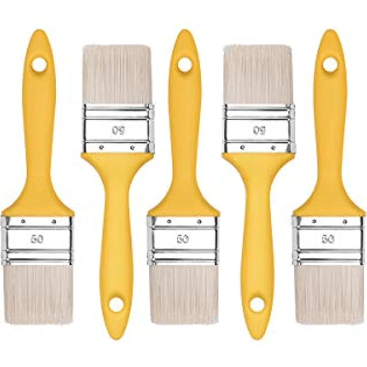 M7 Flachpinsel-Set 5-teilig, Breite 50mm-5 Stück, Malerpinsel Set mit Kunststoffgriff, Lackierpinsel 5PCS, Serie *37*, A0200-370550 – Bild 1