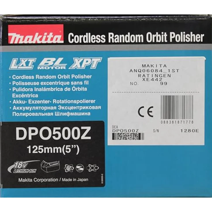 Makita DPO500Z 18V Akku-Exzenterpolierer ,  ohne Akku ohne Ladegerät – Bild 17