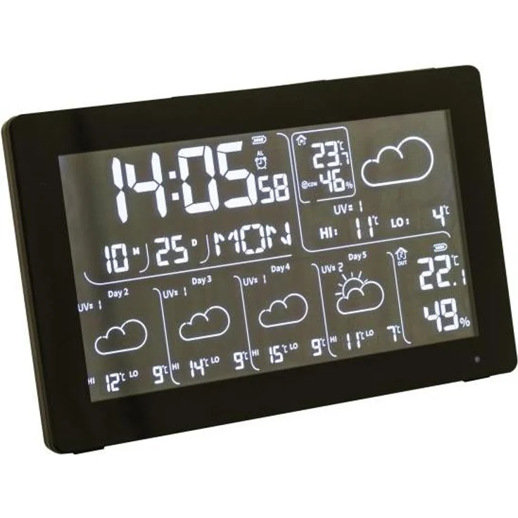 NSH Nordic VENTUS W225 Wetterstation mit 5-Tage-Vorhersage, WiFi, großem Display, schwarz