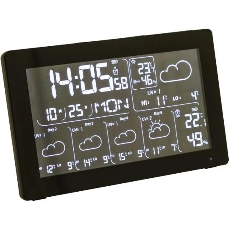 NSH Nordic VENTUS W225 Wetterstation mit 5-Tage-Vorhersage, WiFi, großem Display, schwarz