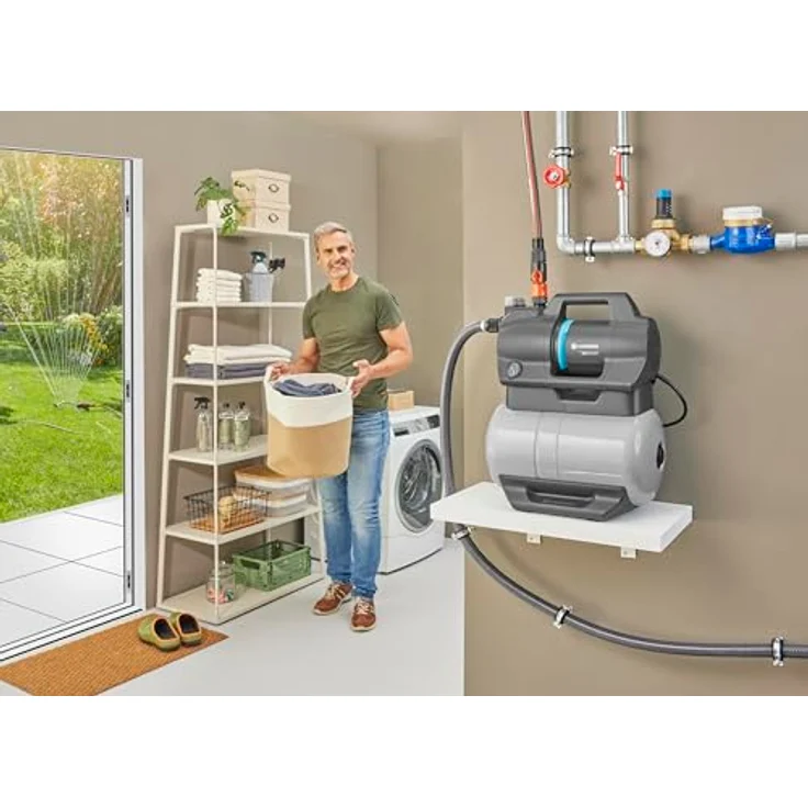 Gardena Hydrophor-Set 3800 Silent 09064-20, leise Hauswasserpumpe mit 3.800 l/h Durchflussmenge und 47 dB(A) Schalldruck – Bild 2