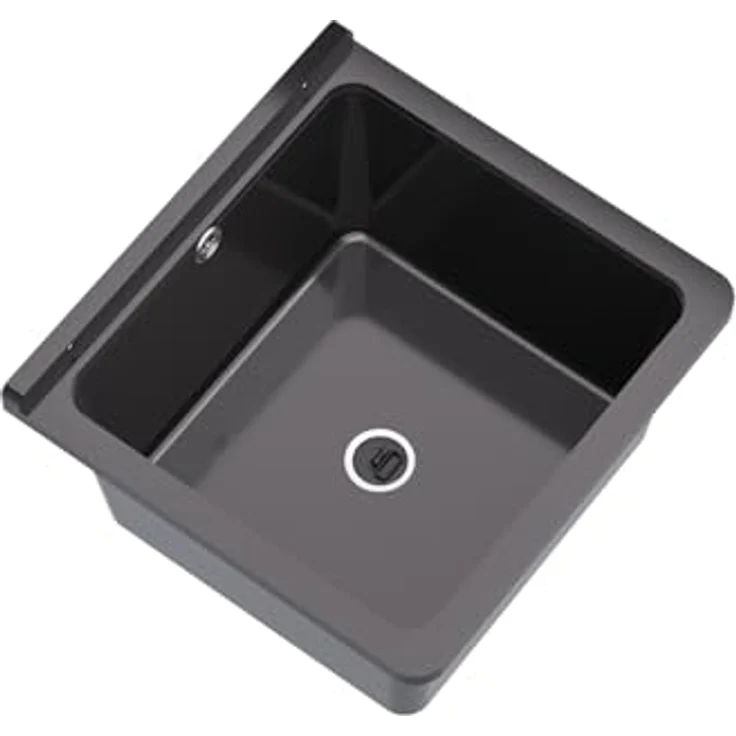 QLS Küchenspüle RIVA, Kunststoff-Spülbecken, 40x38 cm Ausgussbecken für Garten, Garage und Werkstatt, Polypropylen, Weiß – Bild 6
