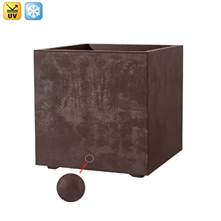 Kreher XL Pflanzkasten Millennium in verschiedenen Formaten und Farben. Tolle Naturstein Optik in Braun oder Anthrazit! Aus robustem Kunststoff! (80 Liter Braun) – Bild 2