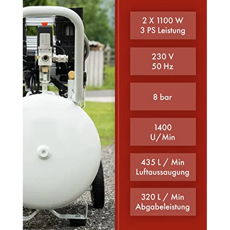 KnappWulf Kompressor "mucksmäuschenstill" Modell KW2070 DIE NEUE GENERATION 8bar Druckluftkompressor 69db – Bild 5