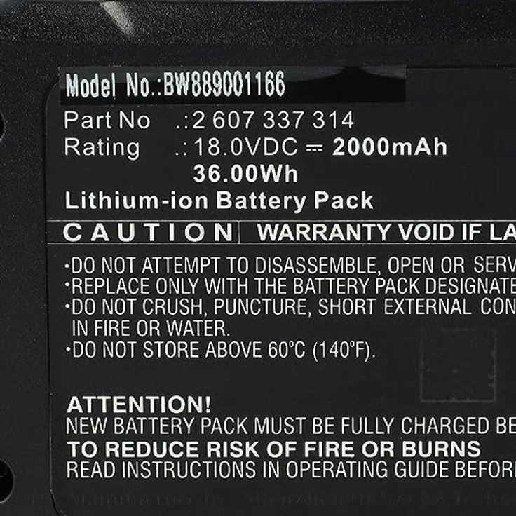 vhbw Akku kompatibel mit Bosch CityMower 18V-32-300, Easy Drill 18V-40 Elektrowerkzeug, Akku-Gartengerät, Staubsauger (2000 mAh, Li-Ion, 18 V) – Bild 5