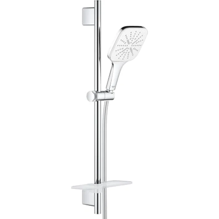 Grohe Vitalio SmartActive 130 Cube Brausegarnitur, Duschsystem mit Rain, Jet und ActiveMassage Strahl, Lochabstand 57 cm - 63 cm, Weiß/Chrom – Bild 1