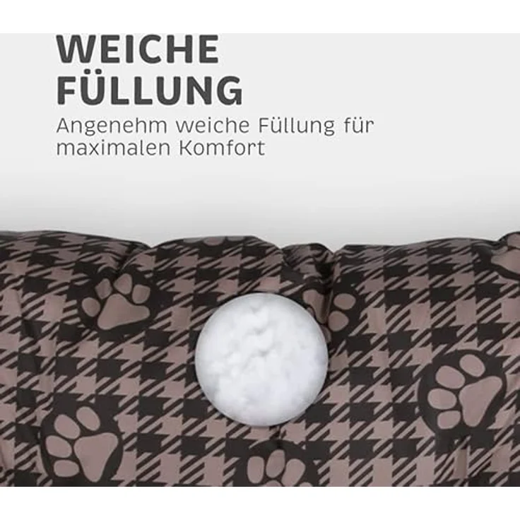 Bestlivings Hundekissen 40x60x15cm (LxBxH) - Braun - Hundekorb gepolstert in vielen Größen M-XXL, kleine bis große Hunde, Hundebett – Bild 5