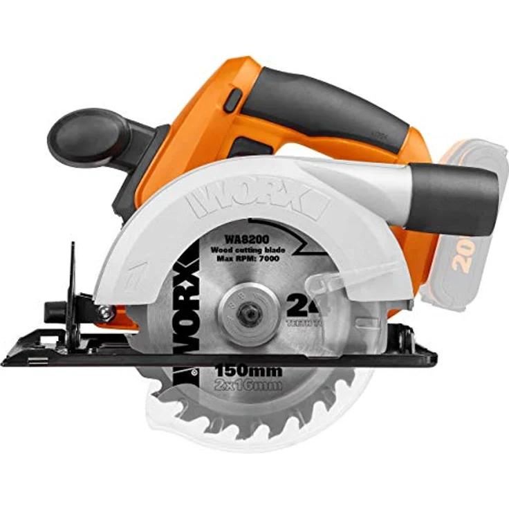 WORX WX529.9 Akku Handkreissäge 20V - mit einstellbarem Schnittwinkel, schnellem Sägeblattwechsel & Anschluss für Staubabsaugung ? 150mm ? Ohne Akku & Ladegerät – Bild 3