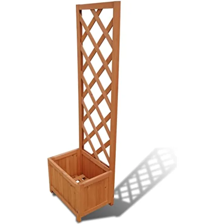 vidaXL Holz Blumenkasten mit Rankhilfe 40cm Rankgitter Rosenbogen Blumenkübel