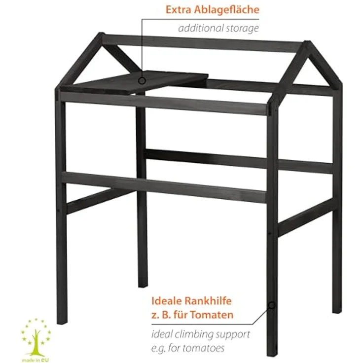 dobar Spalier Pflanzturm-Aufsatz für Kubus 2.0 anthrazit, vertikales Gärtnern mit Ablagefläche – Bild 3