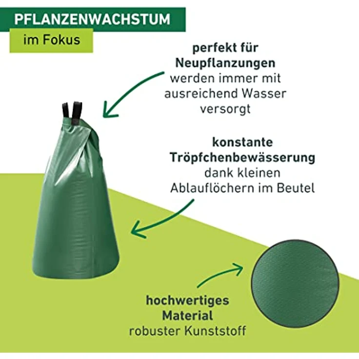 Windhager Baumbewässerungsbeutel, Baumbeutel, Bewässerungssack, Bewässerungsbeutel für Bäume, automatische System-Tropftaschen, 56 Liter, 07188 – Bild 5