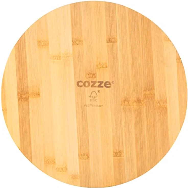 cozze® Pizzaschneidbrett Ø350 x 12mm Bambusholz – Bild 1