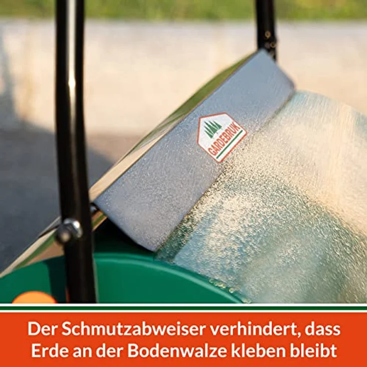 Gardebruk Rasenwalze 60cm 50L gepolsterter Griff Schmutzabweiser befüllbar Handwalze Rasenroller Gartenwalze Ackerwalze – Bild 5