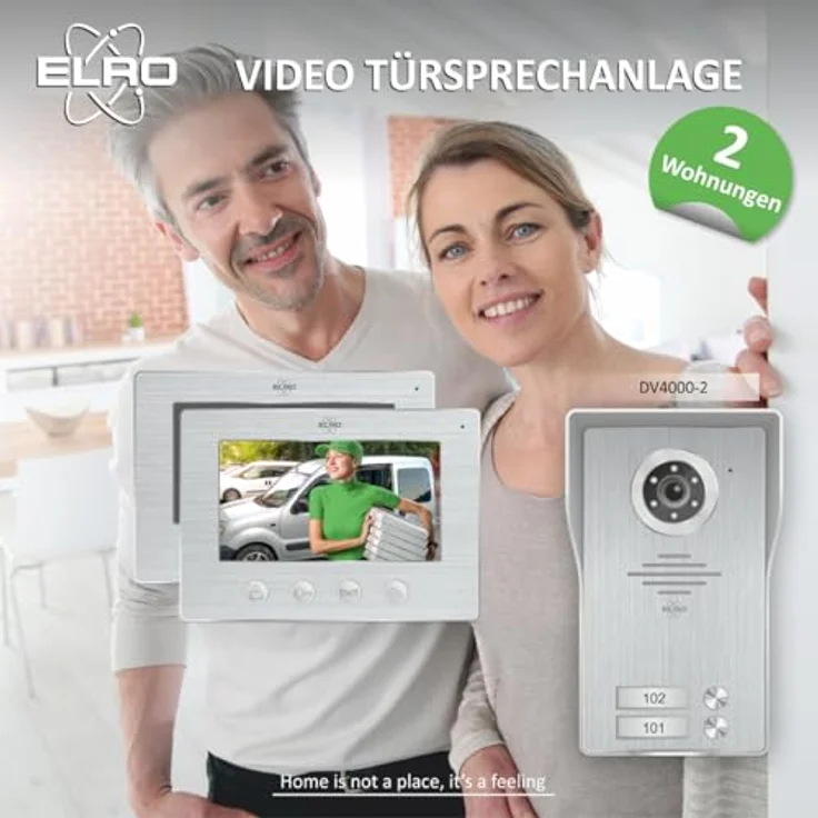 ELRO DV4000-2 Video-Türsprechanlage Kit für 2 Wohnungen, 1080P Full HD Kamera mit Nachtsicht, 7-Zoll Farbmonitor, 4-Draht Kabel, 16 Klingeltöne – Bild 2