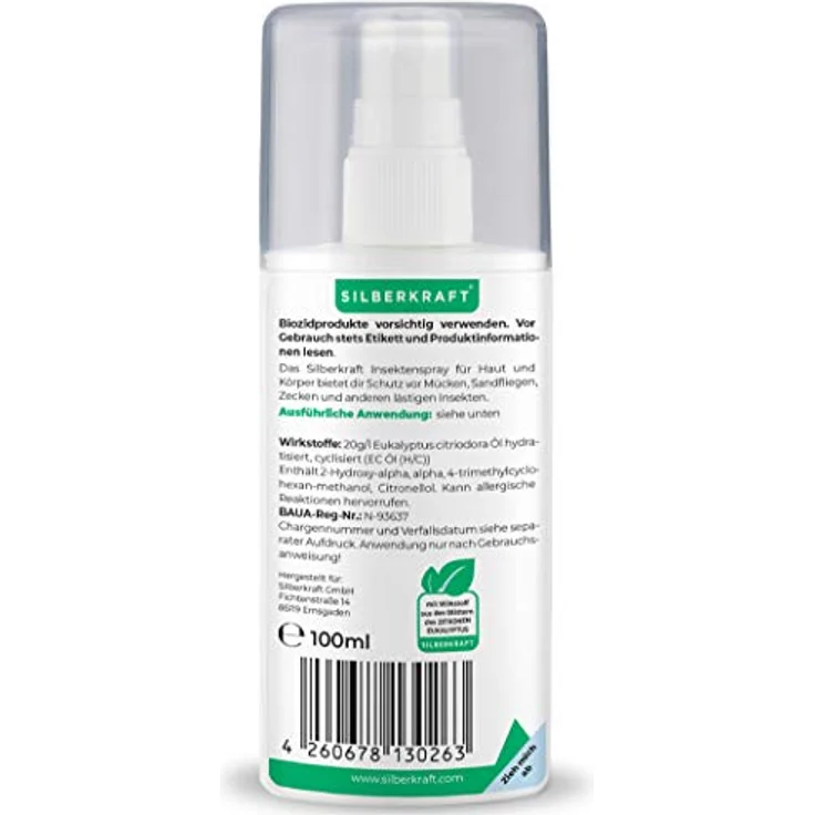 Silberkraft Insektenspray Haut & Körper, 100 ml, Schutz vor Mücken und Zecken bis zu 6 Stunden, ideal für Reisen – Bild 6