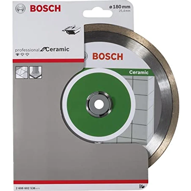 Bosch Professional Diamanttrennscheibe Standard für Ceramic, 180 x 25,40 x 1,6 x 7 mm, 2608602536 – Bild 2