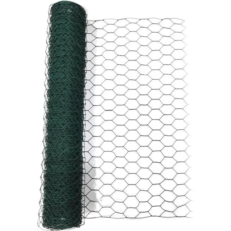 Powertec Garden Drahtgitter PVC-ummantelt, HEXAGONAL, 2er Set, 5 m x 0,5 m, grün, stabil mit 25 mm Maschenweite