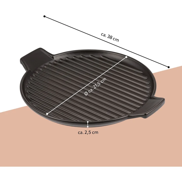 Bremermann Grillpfanne, Steingut schwarz, 38 cm – Bild 7