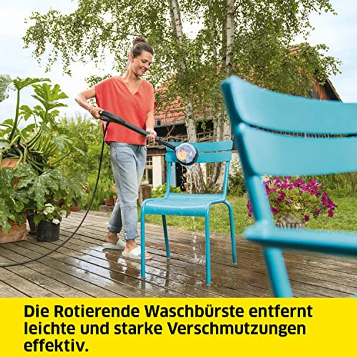 Kärcher Rotierende Waschbürste WB 130, mit Universalbürstenaufsatz, Zubehör für die Kärcher Hochdruckreiniger K 2-K 7, austauschbarer Bürstenaufsatz, Anwendung: Fenster, Gartenmöbel, Fahrzeuge – Bild 4