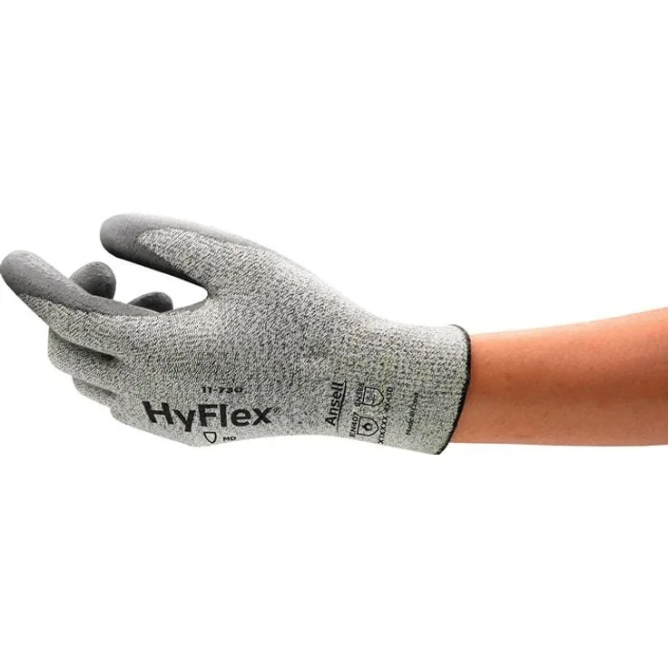 Ansell HyFlex® 11-730, Schnittschutzhandschuhe grau, EN 388 PSA II, Schnittschutzlevel D, 12 PA