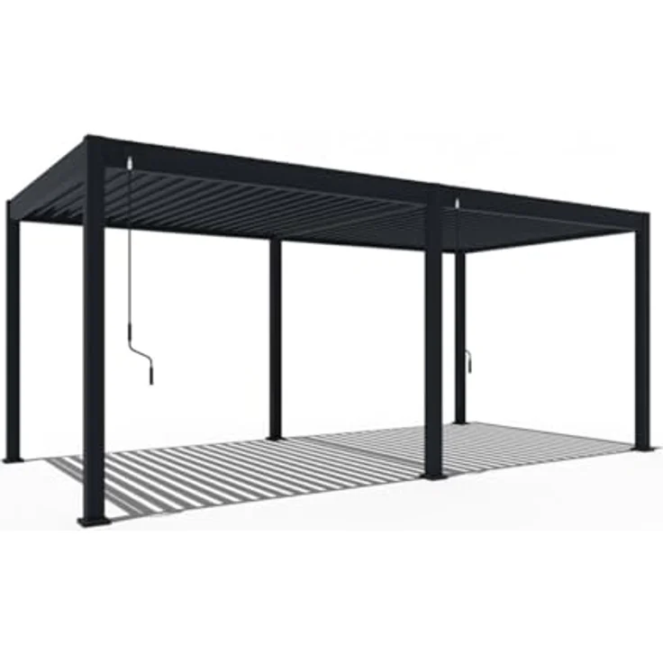 Weide SONNENSCHUTZ Weide Deluxe | Voll-Alu Pavillon | 3 x 6 M | Lamellendach anthrazit | Pergola freistehend – Bild 1