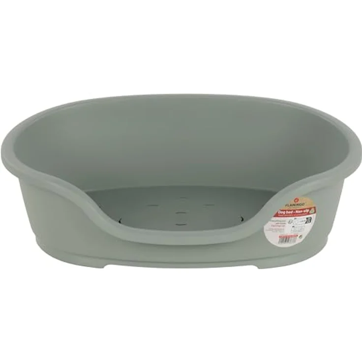 Flamingo Hundebett Tuck, Oval Grün, Größe M (70 × 47 × 22 cm), Praktisch, Stilvoll & Leicht zu Reinigen – Bild 1