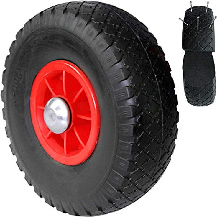 BRB-Lagertechnik Sackkarre Robuste Werkstatt-Sackkarre mit Sicherheitsgriffen und Radschutz, Stahl, pannensichere Reifen, Ø 260 x 80 mm – Bild 2