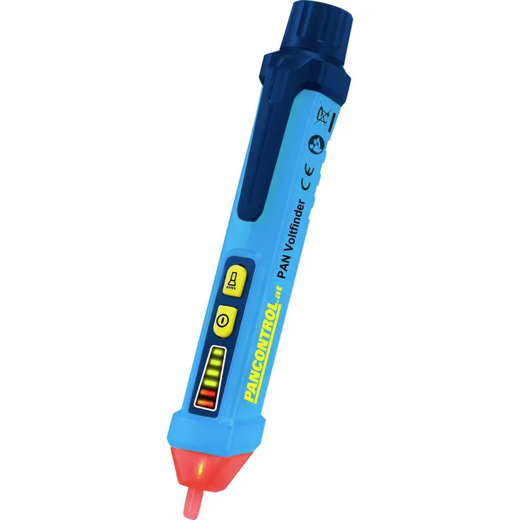 Kopp Einpoliger Spannungsprüfer, berührungsloser Voltfinder für 12-1000V mit optischer und akustischer Signalisation, inkl. LED-Taschenlampe und 2xAAA Batterien