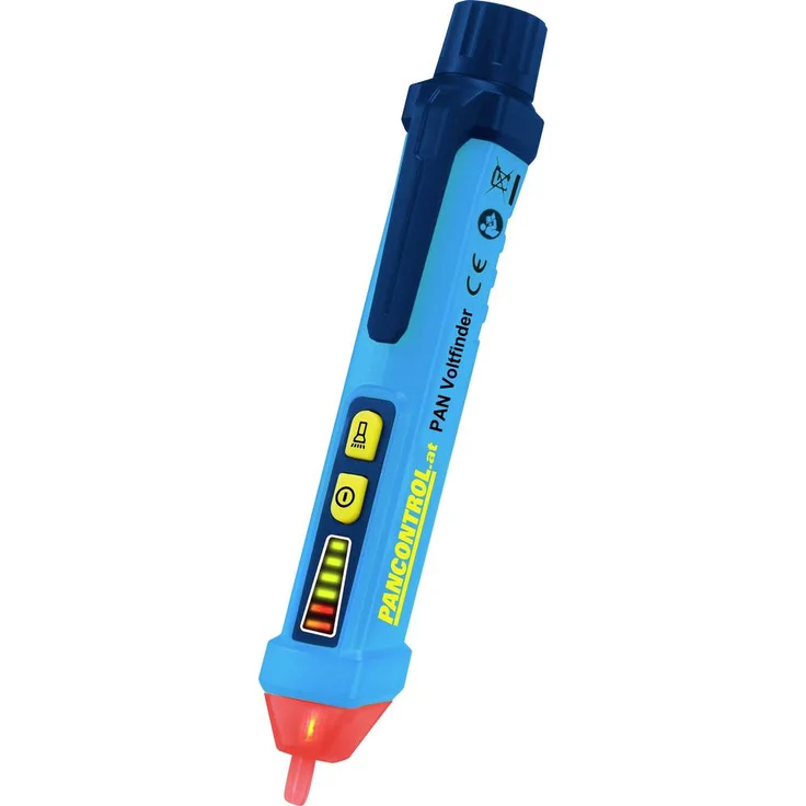 Kopp Einpoliger Spannungsprüfer, berührungsloser Voltfinder für 12-1000V mit optischer und akustischer Signalisation, inkl. LED-Taschenlampe und 2xAAA Batterien