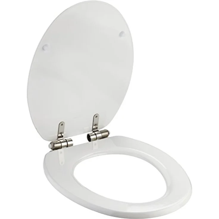 MSV WC-Sitz MDF 42,5 cm x 36,5 cm x 5 cm, Weiß, mit Soft-Close-Mechanismus und Easy Clean-System – Bild 2