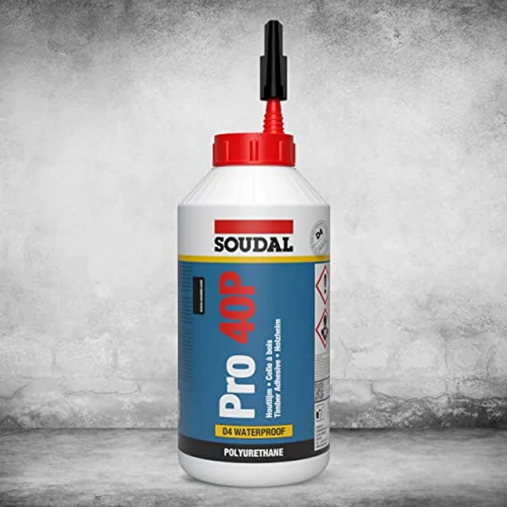 Soudal Pro 40P, Holzleim, D4, 750g, Flasche – Bild 2