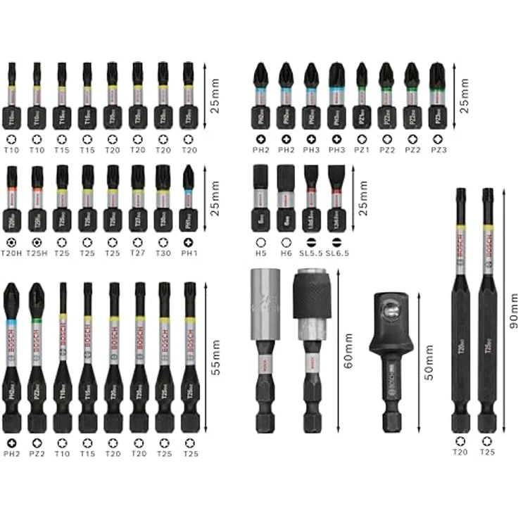 Bosch 41x PRO Impact Set, 41-tlg. Professional Zubehör Schraubendreher, schlagfest – Bild 3