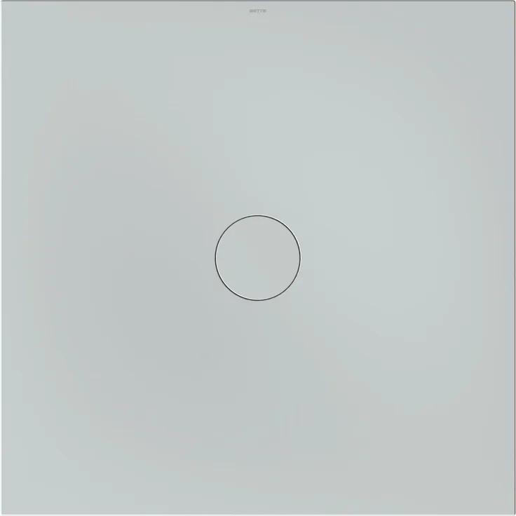 Bette BETTE 7361-002T2 Duschfliese Rechteck Air, 1200 x 1200 mm, glasierter Titan-Stahl, bodeneben, Ablaufloch ø 200 mm, Minimum-Träger Randhöhe 10 mm