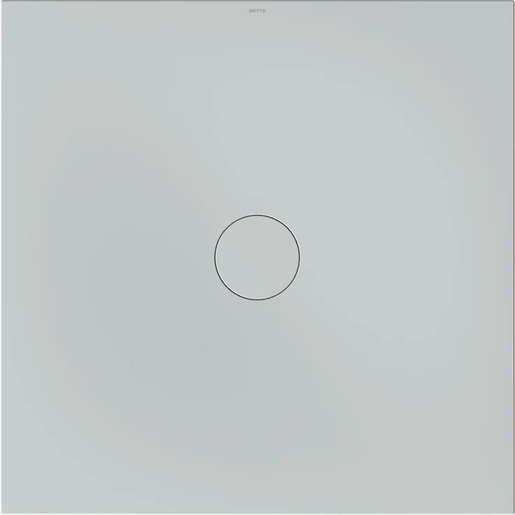 Bette BETTE 7361-002T2 Duschfliese Rechteck Air, 1200 x 1200 mm, glasierter Titan-Stahl, bodeneben, Ablaufloch ø 200 mm, Minimum-Träger Randhöhe 10 mm