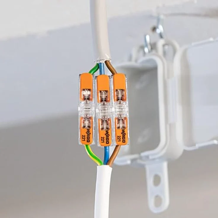 Wago Durchgangsklemme 221-2411, Hebelklemme für 2 Leiter, 12 Stk., 0,2 mm² - 4 mm², werkzeugloses Verbinden – Bild 3