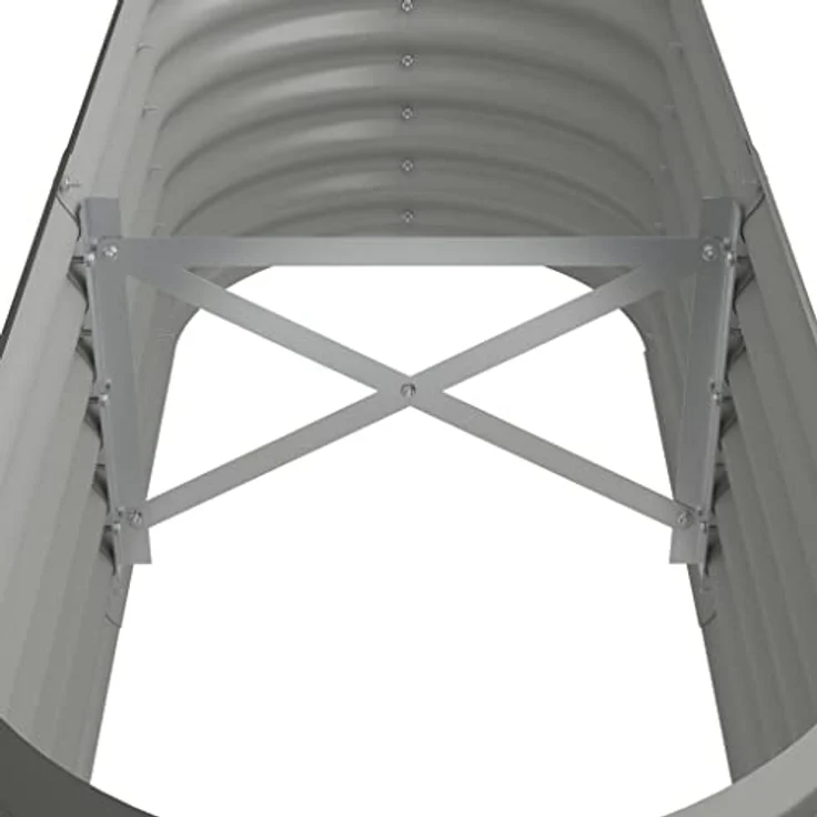 vidaXL Hochbeet, Wetterfestes Hochbeet für Garten Balkon Terrasse, Kräuterhochbeet zum Selber Bauen, Pflanzkasten aus Metall, Pulverbeschichteter Stahl Grau – Bild 5
