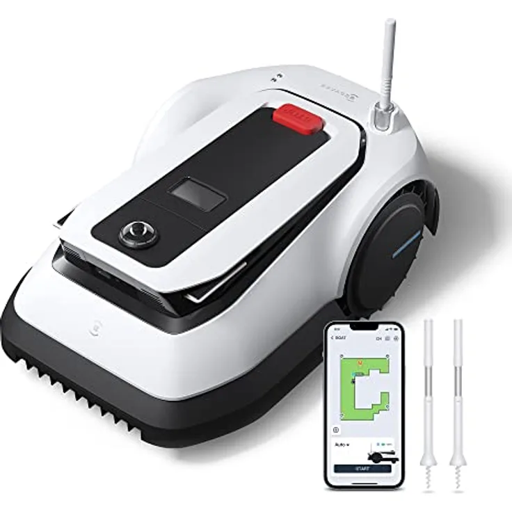 ECOVACS Goat G1 - 1600 Mähroboter ohne Begrenzungskabel für Gärten bis 1600 qm (AIVI 3D-Hindernisvermeidung, intelligente Routenplanung, Einstellung des verbotenen Bereichs, Videomanager) - 3 Jahre Garantie